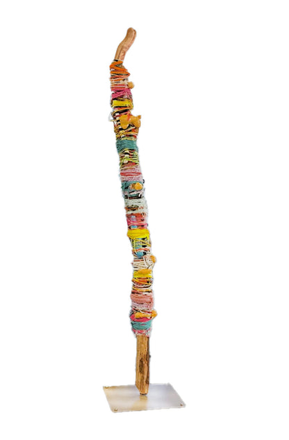 Driftwood mixed-media sculpture