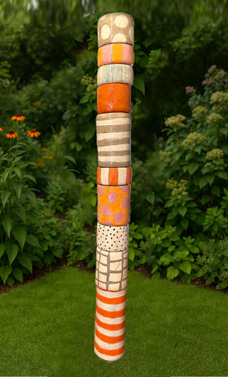 Orange Ceramic Totem