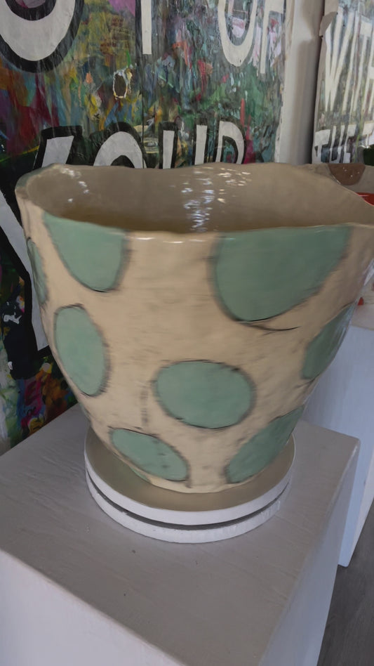 Ceramic Vessel, Turquoise, Hand-built